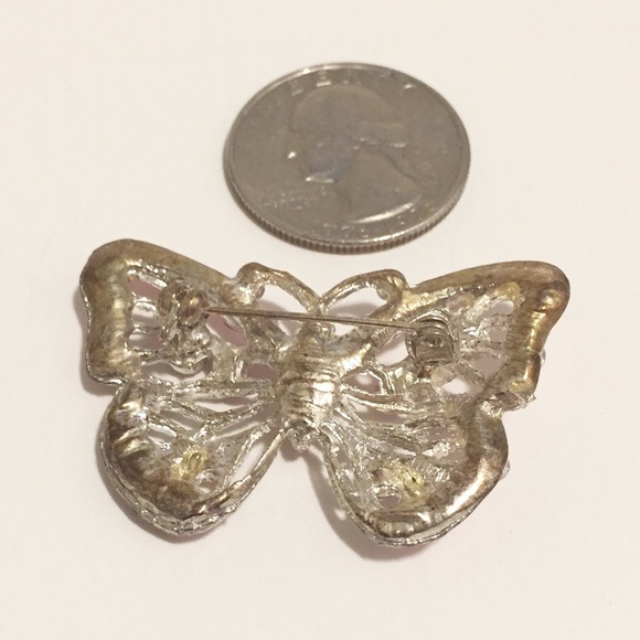 Jewelry Vintage Butterfly Brooch Pin With Rhinestones Poshmark